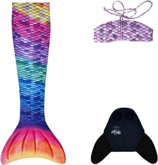 Merineitsi saba monouimega Rainbow ja bikiinidega