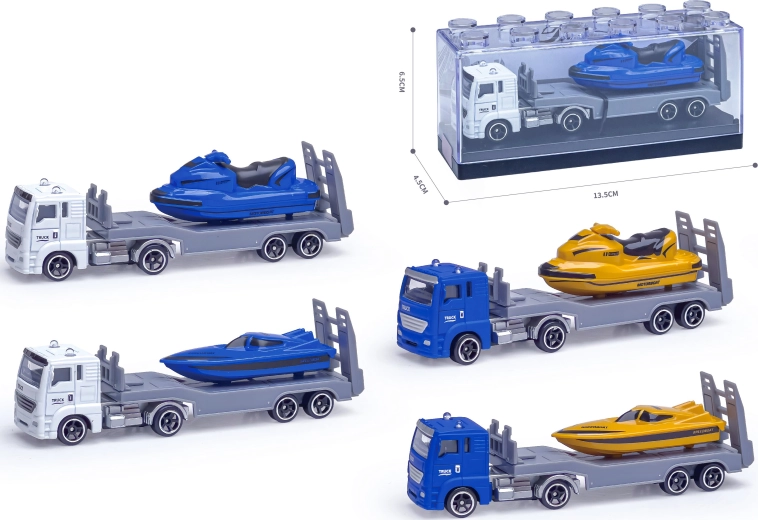 Metallist veoauto mootorpaadiga 1:64 (mitu varianti)