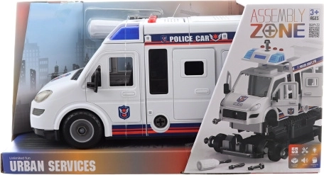 Buildable Battery-Powered Police Car with Screwdriver Assembly