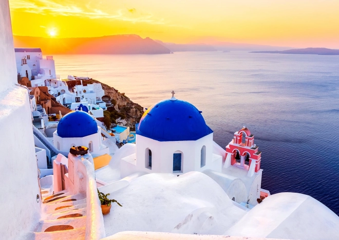 Enjoy Puzzle – päikesetõus Santorini kohal, Kreeka (1000 tükki)