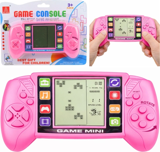 Kaasaskantav LCD-konsool mänguga TETRIS – roosa