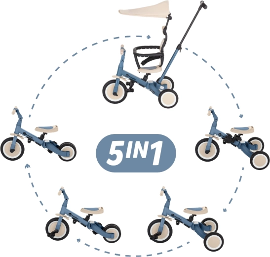 Petite&Mars multifunctional tricycle 5in1 Turbo Plus ocean blue