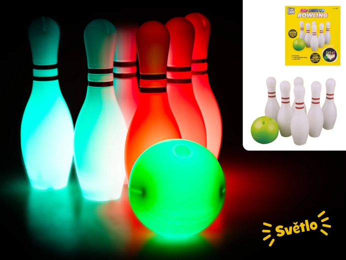 Laste bowlingukomplekt helendava palliga
