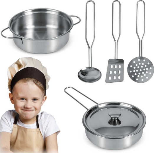 Laste köögikomplekt roostevabast terasest 5 tk RICOKIDS