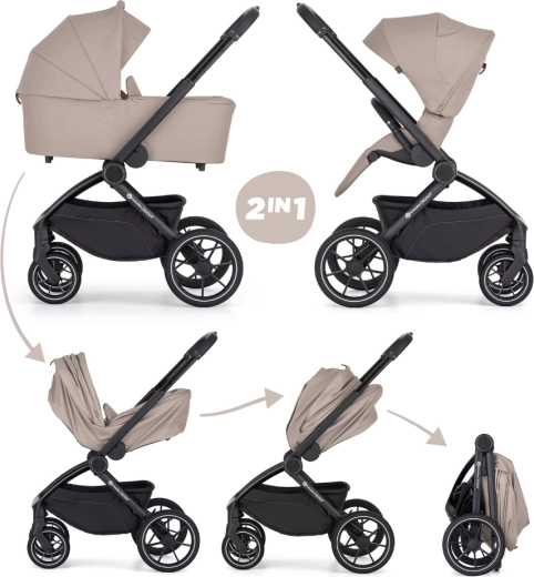 Petite&Mars kombineeritud lapsevanker scout 2v1 anthracite moon