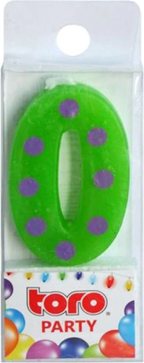 Birthday cake candle number 0 TORO, insertable 4.5 cm