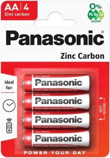 PANASONIC Red AA Battery Set R6, 1.5 V, 4 pcs