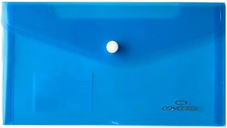 CONCORDE DL Snap-Button File Folder, Transparent Blue