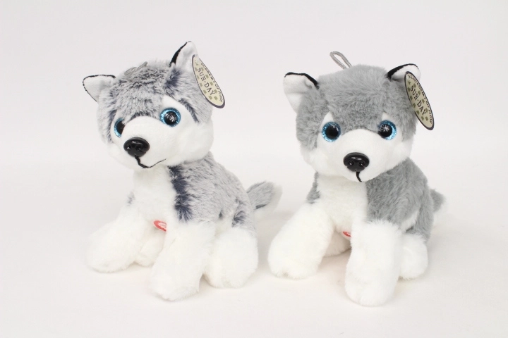 Heliga plüüsist huskykoer 20 cm – 1 tk