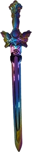 Laste fantaasiamõõk vikerkaare efektiga 58 cm - 1 tk