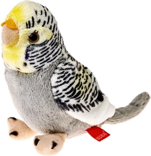 Plush Budgie Grey 13 cm
