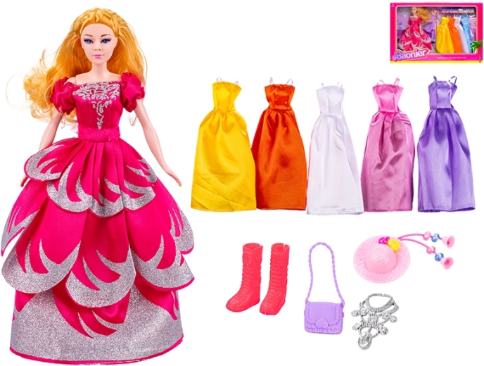 Fashion doll 29 cm with dresses and accessories