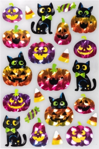 Värvilised metallik-kleebised Halloween - 1 tk