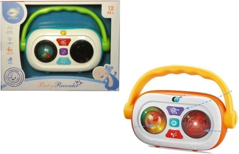 Interactive musical radio for young children with sounds, melodies, and lights