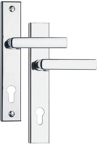 Security hardware 807, centre distance 90 mm, satin chrome/stainless