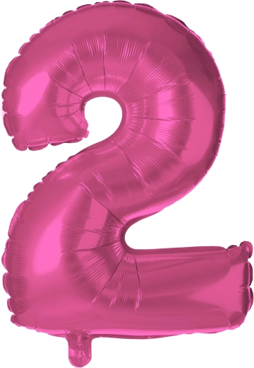 Foil Balloon Number 2 Pink 30 cm TORO
