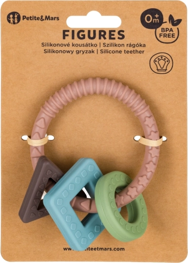 Petite&Mars Figures Silicone Teether Velvet Latte 0m+
