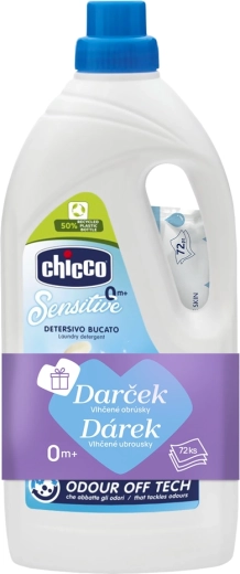 Chicco Laundry Gel Baby Sensitive 1.5 l + wet wipes 72 pcs free