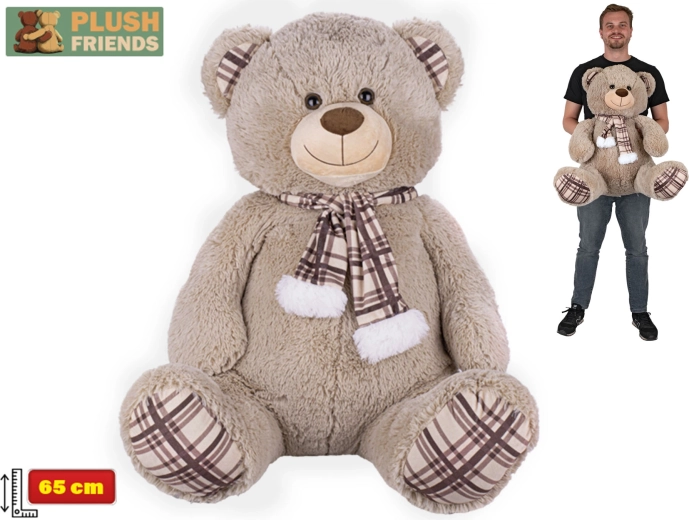Pehme mängukaru Plush Friends 65 cm salliga