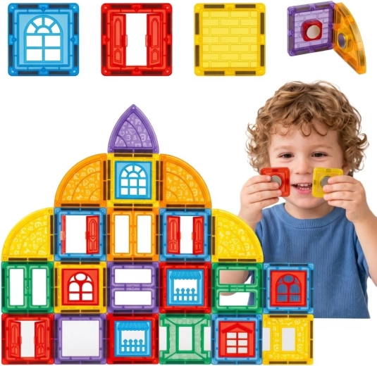 Woopie magnetiline ehituskomplekt 3D-kindlus, 100 detaili