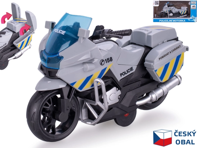 Police Motorcycle with Pull-Back Drive 16 cm