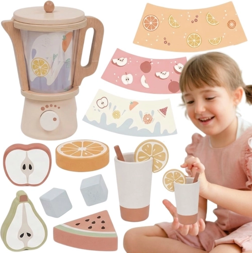 Tooky Toy puidust laste mikser tarvikutega (18 osa)