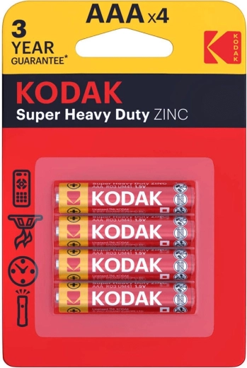 Kodak Heavy Duty tsinkpatareid AAA (mikropatarei) 1,5 V – pakendis 4 tk