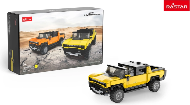 RASTAR Hummer EV 1:30 yellow car building set