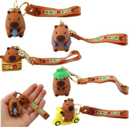 Capybara silicone keychain - 1 piece