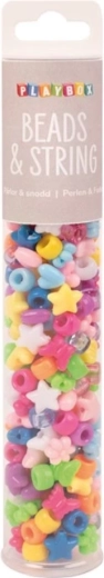 Colorful Beads in Tube 200 pcs – Mix of Shapes