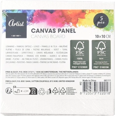 Set of Painting Canvases 10 × 10 cm (5 pcs)