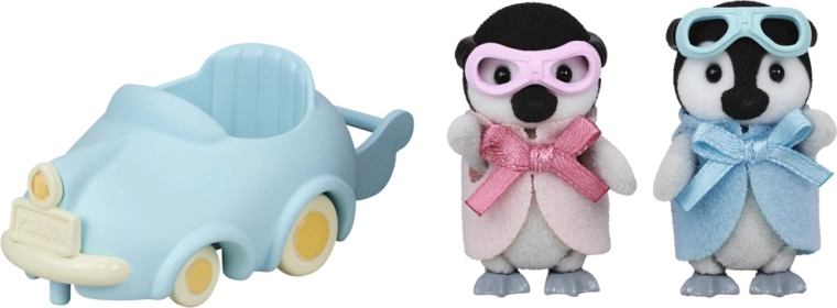 Penguin Twins with Cart
