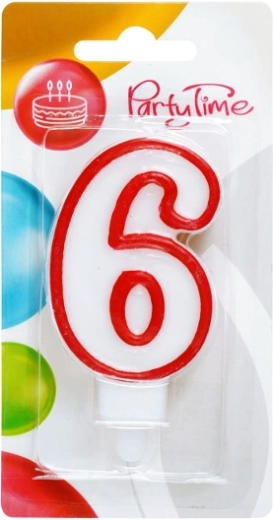 Sünnipäevaküünal number 6 punane
