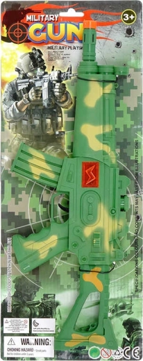 Children's plastic military submachine gun 43 cm with moving barrel front - 1 piece