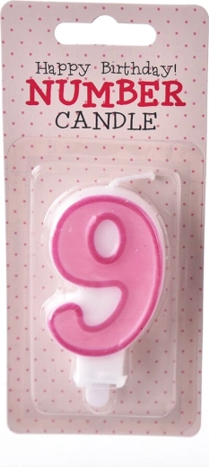 Tordiküünal number 9 roosa 7 cm