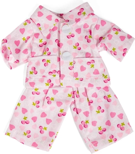Bigjigs Toys Pink Pajamas with Hearts and Cherries for a 28 cm Doll
