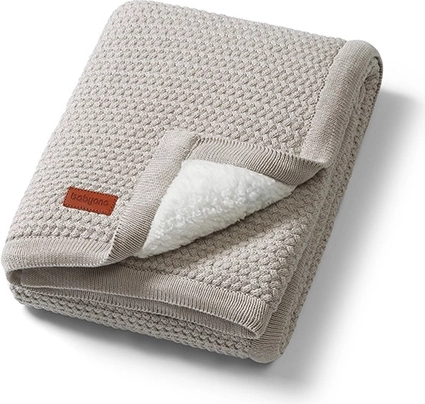 Babyono puuvillane tekk sherpa fliisvoodriga 75 × 100 cm beež