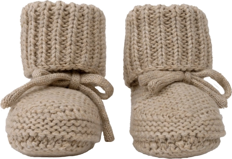 Lodger knitted booties beige 0–6 months