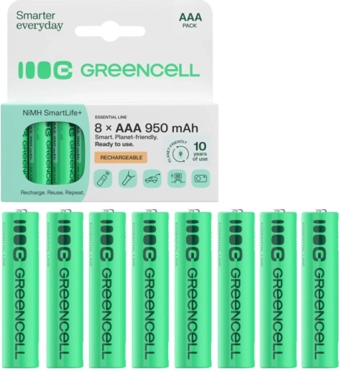 Green Cell AAA (HR03) laetavad akud 950 mAh 1,2 V, 8 tk
