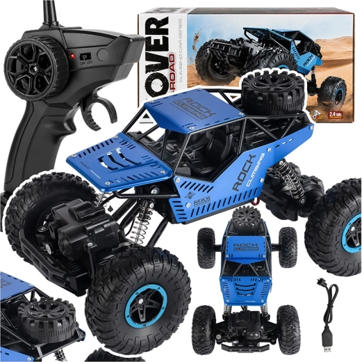 RC off-road 4x4 remote-controlled car with rechargeable battery, black - 1 piece
