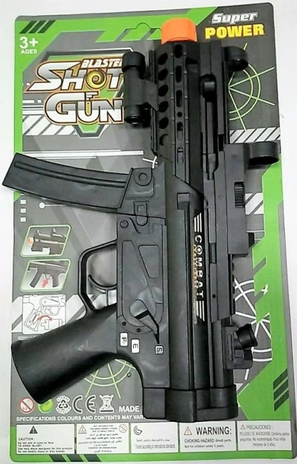 Children's battery-powered submachine gun toy with sound and light - 1 piece