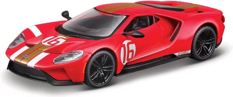 Bburago racing model 2022 Ford GT Heritage Edition 1:32 red