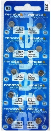 Nööppatareid RENATA 377/376 1,55 V – pakis 10 tk