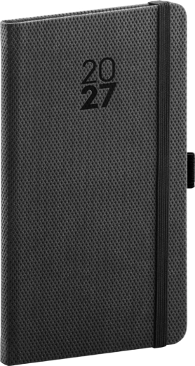 Notique taskukalender Diamante 2027 must 9 × 15,5 cm