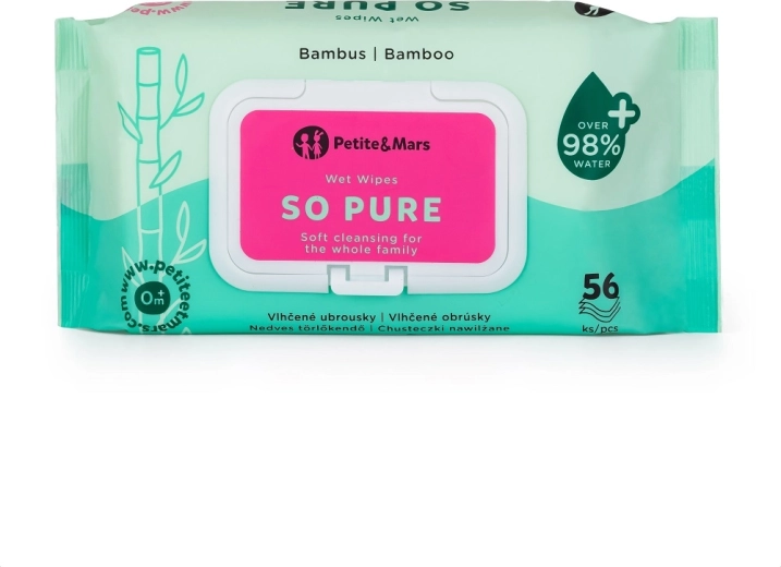SO PURE Bamboo Baby Wipes 56 pcs – biodegradable