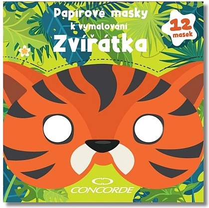 Värvitavad paberist loomamaskid CONCORDE, komplekt 12 tk