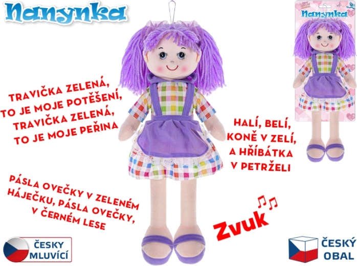Interactive cloth doll Nanynka 50 cm