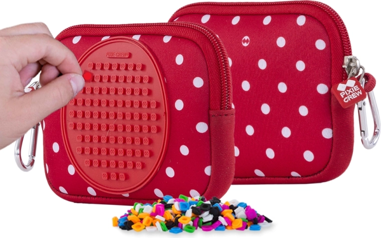 Pixie Crew universal pouch, red with white polka dots