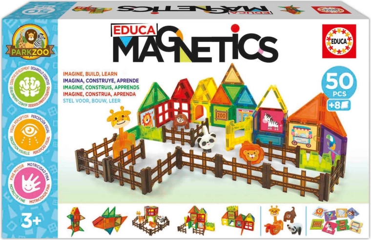 EDUCA Magnetics Zoo Park magnetiline ehituskomplekt, 50 detaili