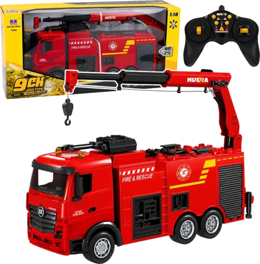 Huina RC tuletõrjeauto kraana ja veekahuriga 1:18